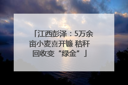 江西彭泽：5万余亩小麦喜开镰 秸秆回收变“绿金”