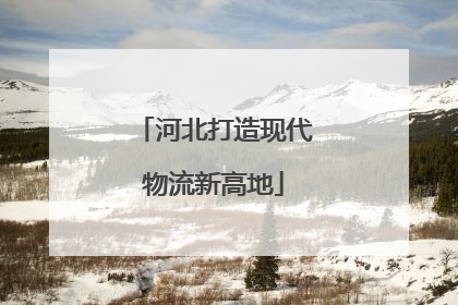 河北打造现代物流新高地