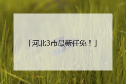 河北3市最新任免！