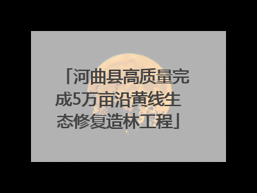 河曲县高质量完成5万亩沿黄线生态修复造林工程