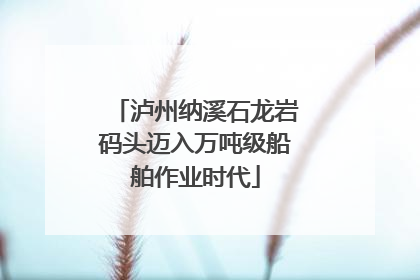 泸州纳溪石龙岩码头迈入万吨级船舶作业时代