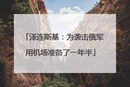 泽连斯基：为袭击俄军用机场准备了一年半