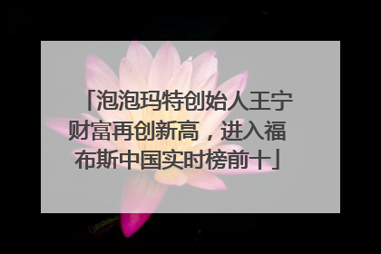 泡泡玛特创始人王宁财富再创新高，进入福布斯中国实时榜前十