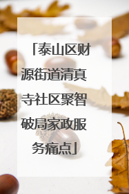泰山区财源街道清真寺社区聚智破局家政服务痛点