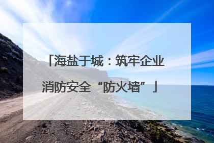 海盐于城：筑牢企业消防安全“防火墙”
