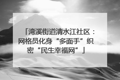 湾溪街道清水江社区：网格员化身“多面手”织密“民生幸福网”