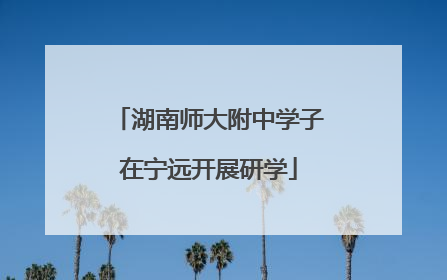 湖南师大附中学子在宁远开展研学