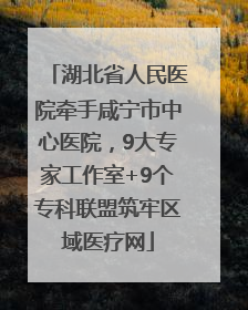 湖北省人民医院牵手咸宁市中心医院，9大专家工作室+9个专科联盟筑牢区域医疗网