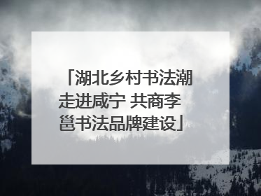 湖北乡村书法潮走进咸宁 共商李邕书法品牌建设