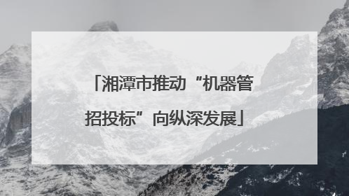 湘潭市推动“机器管招投标”向纵深发展