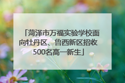 菏泽市万福实验学校面向牡丹区、鲁西新区招收500名高一新生