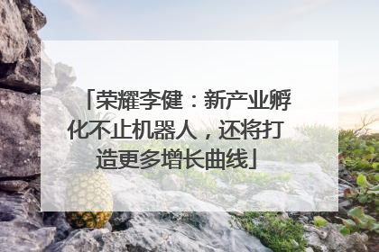 荣耀李健：新产业孵化不止机器人，还将打造更多增长曲线