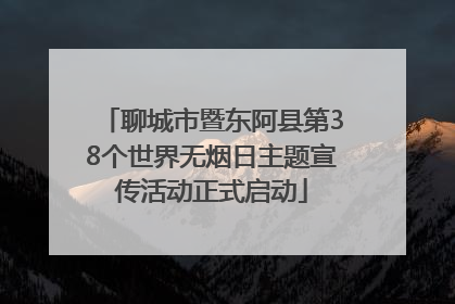 聊城市暨东阿县第38个世界无烟日主题宣传活动正式启动