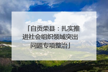 自贡荣县：扎实推进社会组织领域突出问题专项整治