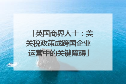 英国商界人士：美关税政策成跨国企业运营中的关键障碍