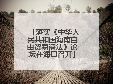 落实《中华人民共和国海南自由贸易港法》论坛在海口召开