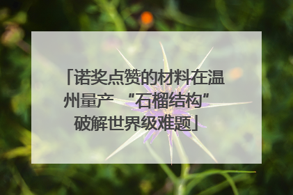 诺奖点赞的材料在温州量产 “石榴结构”破解世界级难题