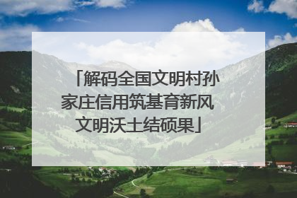 解码全国文明村孙家庄信用筑基育新风文明沃土结硕果