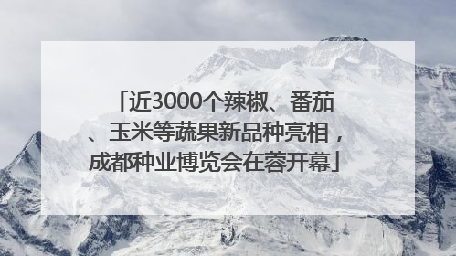 近3000个辣椒、番茄、玉米等蔬果新品种亮相，成都种业博览会在蓉开幕