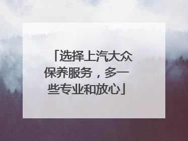 选择上汽大众保养服务，多一些专业和放心