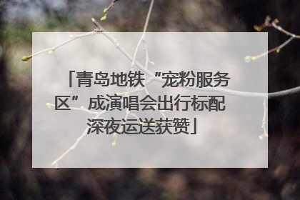 青岛地铁“宠粉服务区”成演唱会出行标配 深夜运送获赞