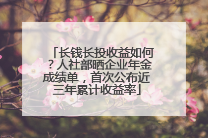 长钱长投收益如何？人社部晒企业年金成绩单，首次公布近三年累计收益率