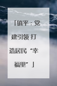 镇平：党建引领 打造居民“幸福里”