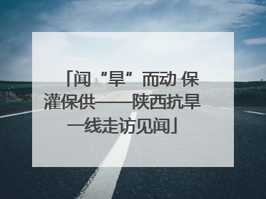 闻“旱”而动 保灌保供——陕西抗旱一线走访见闻