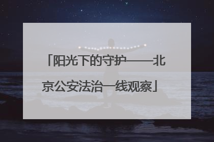 阳光下的守护——北京公安法治一线观察