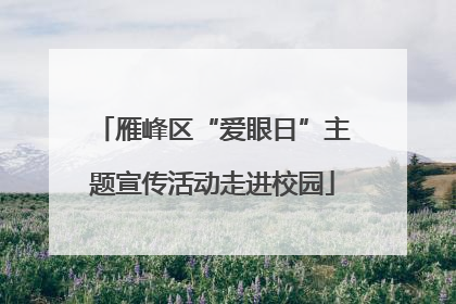 雁峰区“爱眼日”主题宣传活动走进校园
