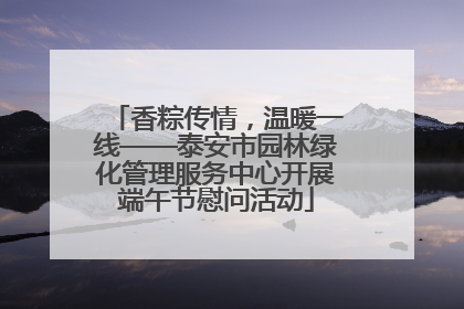 香粽传情，温暖一线——泰安市园林绿化管理服务中心开展端午节慰问活动