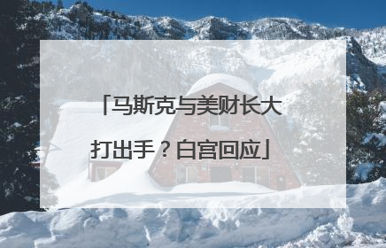 马斯克与美财长大打出手？白宫回应