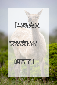马斯克又突然支持特朗普了