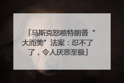 马斯克怒喷特朗普“大而美”法案：忍不了了，令人厌恶至极