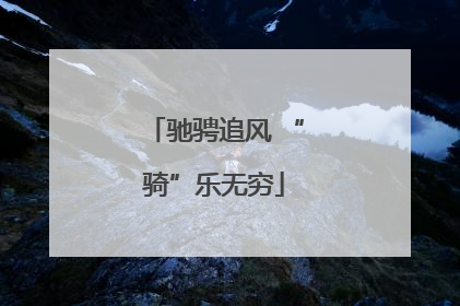 驰骋追风 “骑”乐无穷