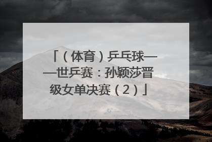 （体育）乒乓球——世乒赛：孙颖莎晋级女单决赛（2）