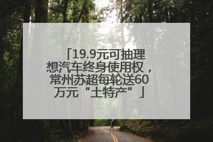 19.9元可抽理想汽车终身使用权，常州苏超每轮送60万元“土特产”