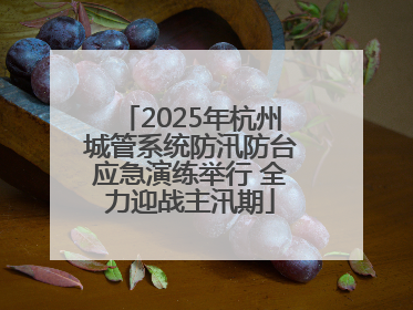 2025年杭州城管系统防汛防台应急演练举行 全力迎战主汛期
