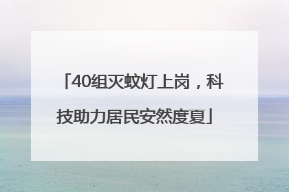 40组灭蚊灯上岗，科技助力居民安然度夏