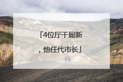 4位厅干履新，他任代市长