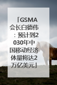 GSMA会长白德伟：预计到2030年中国移动经济体量将达2万亿美元