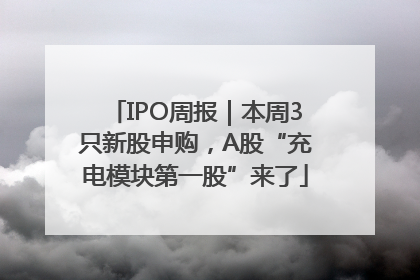 IPO周报｜本周3只新股申购，A股“充电模块第一股”来了